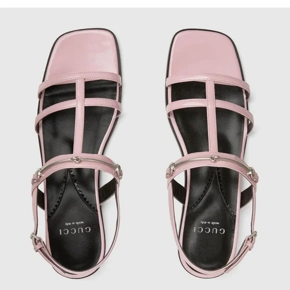 Gucci Divine Horsebit-detailed Leather Slingback Sandals in Dolly Pink - Picture 3 of 10